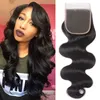 Virgin Brazilian Brazilian Indian Hair 4x4 Lace Fechamento Não processado Onda Corporal Remy Cabelo Humano Top Fechamentos Livre Parte Livre Extensões de Cabelo