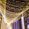 Stringhe Thrisdar 100M 2000 LED Natale String Light Outdoor Ghirlanda Fata per la festa nuziale Evento festivo Decor9723126