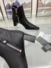 Casual Designer Femmes Bottes Noir En Cuir Véritable Stretch Bout Carré Talons Hauts Court Chelsea Booties