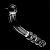 Masaje Crystal Glass Dildo Beads Butt Cough Gspot Gspot Fake Pene masajeador Masturbación Juguetes sexuales para mujeres 89994563