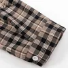 Yitimuceng Plaid Bluzka Kobiety Khaki Office Lady Plus Size Koszule Wiosna Casual Vintage Odzież Turn-Down Collar Streetwear 210601