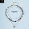 Sautoirs Boho fait à la main 6 mm noir blanc polymère argile collier court gothique Taiji Yinyang Chocker sans cou pour les femmes Harajuku Collier Heal22