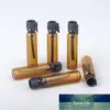 100 adet / grup 1 ml Mini Boş Uçucu Yağlar Kılıf Taşınabilir Amber Cam Şişe Doldurulabilir Parfüm Şişe Testi Tüp Numune Hediye Fabrika Fiyat Uzman Tasarım Kalitesi