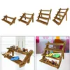 Hooks & Rails Wooden Rack Cosmetics Watch Bracelet Dolls Storage Ladder Display Stand Risers Shelf