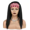 Dilys Headband perucas cabelos lisos para mulheres sintéticas perucas cheias de cabelo preto Fibra resistente ao calor 16-24 polegadas