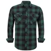 Men's Plaid Flannel Shirt Spring Autumn Male Regular Fit Casual Long-Sleeved Shirts For (USA SIZE S M L XL 2XL) 210714