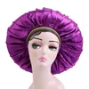 Cappellino elastico in raso bohémien di grandi dimensioni per donna Stile etnico Cuffia per dormire da notte di bellezza Copricapo morbido