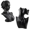 Black Resin Material Elegant Female Mannequin for Fashion Necklace Pendant Bust Jewelry Display Holder Jewelry Store Display 21111226g