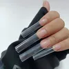 500pcs No C Curve XXL Square Straight False Nail Tips Half Cover Clear Extra Long Fake Nails5102088