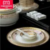 christmas Bone china tableware Jingdezhen ceramic set 60pieces skull porcelain bowl tray gift boxhigh quatity