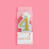 1PC Creative PinkBlue Crown Birthday Party Number Candles 09 for Adult Girls Boys Cake Cupcake Topper Supplies Y200618