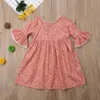 Mignon enfant en bas âge enfant bébé fille à manches longues fête florale princesse boho robe de concours Q0716