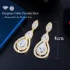 Chandelier en peluche brillant Boucles d'oreilles en eau de zircone blanche brillante pour les mariées pour la fête de mariage Costume de bijoux accessoires C6354601