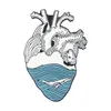 Эмаль сердце Брошь Булавки Броши эмаль отворота Булавки человеческих органов сердца булавки мода ювелирных изделий подарок GC78