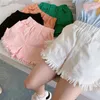 女の子のショーツタッセルの子供デニムパンツ固体幼児の短いパンツ因果パンツ子供夏服5色オプションのDW6460