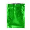 100Pcs Glossy Green Grip Seal Zip Lock Aluminum Foil Bag Food Ground Coffer Tea Storage Packaging Pouches Resealable Zipper Bags