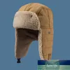 Ht3425 mode vinter hatt tjock varm berber fleece trapper öronflap cap män kvinnor lamm ull rysk hatt manlig kvinnlig bombplan hatt fabrikspris expert design kvalitet