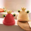 Cute Cartoon Frog Big Eyes Knitted Hat Sweet Knitted Cap Wild Personality Outdoor Trend for Children Baby Boys and Girls Y21111