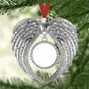 sublimation christmas ornament decorations angel wings shape blank hot transfer printing consumables supplies gift sxa11