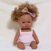 Reborn Black Doll 35 см Полное тело силиконовые виниловые детские игрушки для девочек мальчики мягкие реалистичные новорожденные детская кукла игрушка для рождественского подарка Q0910