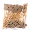 Disposable Dinnerware 100PCS Bamboo Decorative Toothpicks Cute Cocktail Sticks Bear Fruit Skewers Party Buffet Picks Home Derco