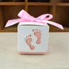 Favor Holders Baby Foot Candy Box Baby Shower Carriage Paper Sweet Bag Footprints Party Boxes Baptism Container Gift