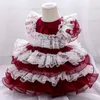 Mädchen Kleider Baby Taufe Prinzessin Spitze Tutu Kleid Sommer 1. Geburtstag für Mädchen Taufkleider Kleinkind Lolita Kostüm