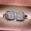 Sparkling CZ Simulate Diamond Silver Stud Oreing Men Femmes Boucles d'oreilles en or