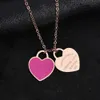 US STOCK Hot Design New Brand Heart Love Necklace for Women Stainless Steel Accessories Zircon green pink Heart Necklace For Women Jewelry