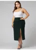 Skirts 2021 Party Night Skirt Plus Size Vintage Single-breasted Knee Slit Office Sexy Big Solid Color Womens Clothing