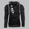 Men's Sweaters Men Sweater Stand Collar Autumn Winter Letters SweaterLoose Knitted Chic Fall Turn Down Ripped For Daily WearMen's