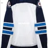 001 Real Bordado Completo Blue Branco Manitoba Moose CCM Premier Hóquei Jersey 100% Bordado Jersey ou Personalizado Qualquer nome ou Número Jersey