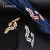 Emmaya Exquisite Shiny Leaf Shape Cubic Zircon Adjustable Ring for Women Gold Color Crystal Bague Gift Jewelry Party X0715