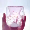 2019 милый кот когть стекло кружки мультфильм кофе молока чашка двойной слой чай для starbucks девушка подарки падение