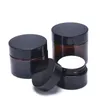5g 10g 15g 20g 30g 50g 100g Amber Brown Glass Bottles Face Cream Jar Pot Refillable Bottle Cosmetic Storage Container with Screw Cap and Inner Liner