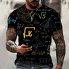 Erkek T-Shirt Eğlenceli Matematik Formülü 3D Baskı T-shirt Süper Yumuşak Ve Komik Sokak Moda Rahat Harajuku Hip-Hop Spor Gömlek