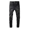 20ss мужские дизайнерские джинсы огорчены разорванный байкер стройный подходящий мотоцикл джинсовые для мужчин высочайшее качество мода джинсовые брюки наливают hommes # 684