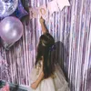 Party Decoration Backdrop Curtain Metallic Foil Fringe Shimmer Birthday Wedding Wall Po Zone BackdropParty