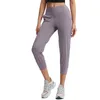 Elastik Lulu Cep Yoga Tozluk Pantolon Demet Ayakları ile Pantolon Capris Düz Renk Çalışan Fitness Spor Kıyafetleri Kadın Spor Joggers
