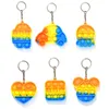 DHL Fidget Toy Simple Dimple Small Keyring Pendant Push Bubbles Sensory Keychain Autism Special Needs Adult Kids Toys