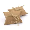 100ピースクラフトピローボックスパッケージウェディングパーティーキャンディボックス記念日ギフトボックス誕生日甘いホルダー紙箱