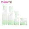 Förvaringsflaskor Burkar 5 st/lot Tom Gradient Grön Glaspress Pumplock Sprayflaska Lotion Kräm Kosmetisk förpackningsbehållare