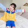 봄 도착 소녀 긴 소매 2 조각 정장 탑 + 바지 pijama 세트 아기 소녀 잠옷 210528