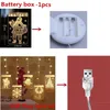 NATAL 1PCS SANTA CLAUS ELK BELL LED LED FAIRY LIGHTS الحلي الزخارف NAVIDAD عيد الميلاد للمنزل العام XMAS Y201020