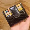 Designer Card Holder Men Womens Cards Holders Black Lambskin Mini Wallets Coin purse pocket Interior Slot Pockets Genuine Leather small bag 874