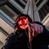 Halloween Light Up Mask LED Neon Sign EL Wire Maschere spaventose per forniture di costumi cosplay per feste di festival