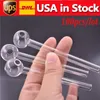 100 pçs / lote pyrex vidro de vidro queimador de óleo limpar tubos de alta qualidade fumar tubos transparentes grande tubo dicas de unhas nos EUA