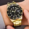 Gratis Droping Rol horloge Heren Quartz Mens Es Top Luxe Merk Man Gold Rvs Relogio Masculino Waterdicht 220212