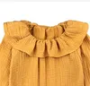 Toddler Baby Girl chemise T-shirt à manches longues Enfants Pierre Peter Pan Collier Tops Coton Draps Blouse Dot Baby Outfits 110 Y2