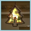 Dekoracje świąteczne dostawy Strona główna Gardenchristmas oświetlony Drewniany Boże Narodzenie Dzwon Prezent Star Design Wisiorek Merry Xmas Drzewo Wiszące Orn